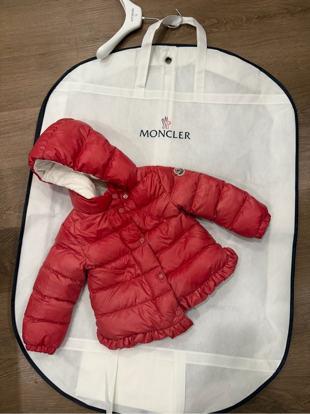 Moncler Toddler Pink Hooded Puffer Jacket